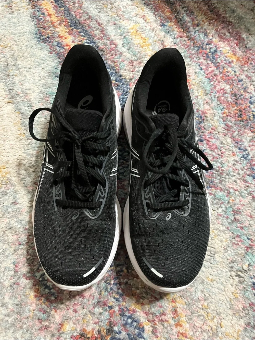 Asics Cumulus 26 Black and White Athletic Sneakers